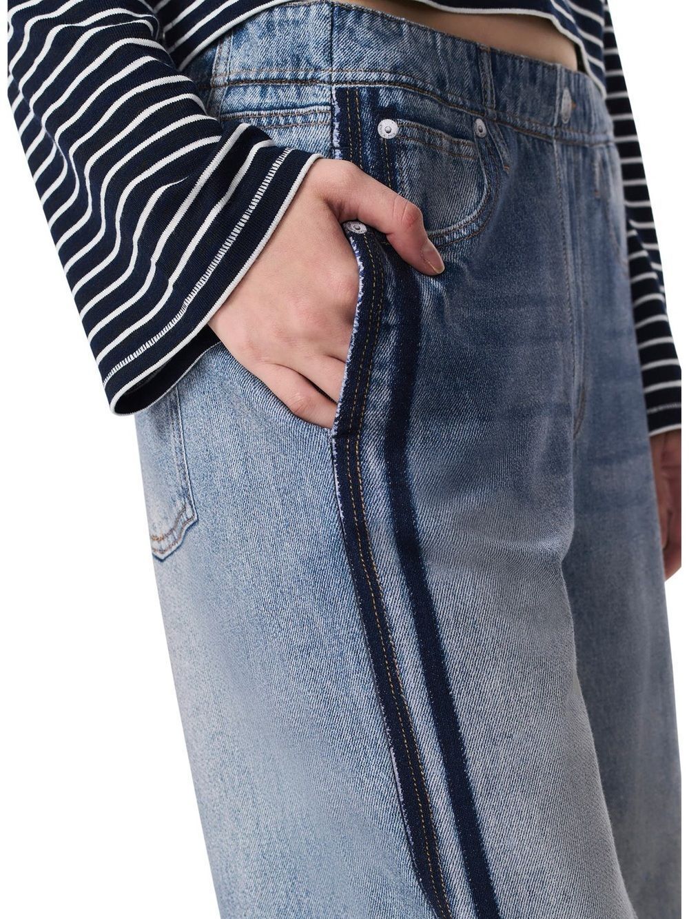 Rag & Bone rb Miramar Side Stripe High Waist Wide Leg Cotton Terry Sweat Pants - Picture 14 of 15